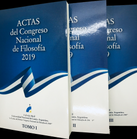 Cubierta para Actas del Congreso Nacional de Filosofía 2019: En homenaje al Primer Congreso Nacional de Filosofía, Mendoza 1949. Tomos I, II y III